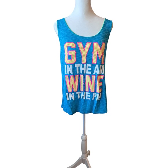 EVCR Gym In The AM Wine In The PM Graphic Tank Top‎ Sleeveless Size L - Picture 1 of 4